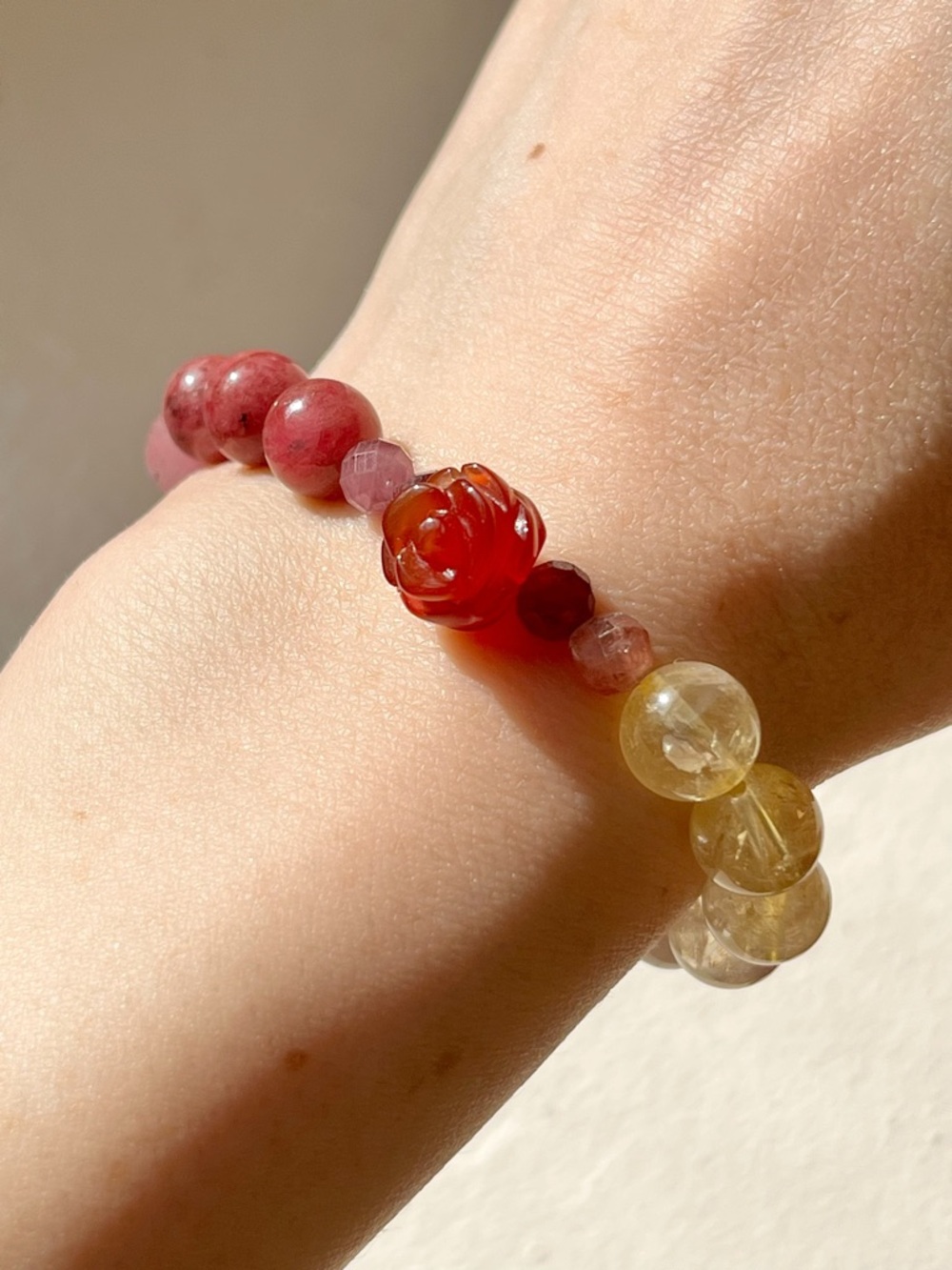 Customizable Natural Crystal Stretch Bracelet with Charm Included